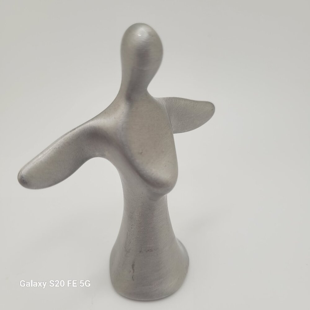 Hoselton Signed Aluminum Angel Sculpture Vintage Figurine Canada MCM 1964
